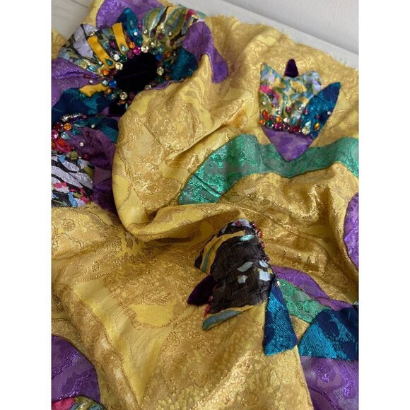 Vintage fabric from a beautiful 1960s dress with lining & jewelled - Picture 8 of 12